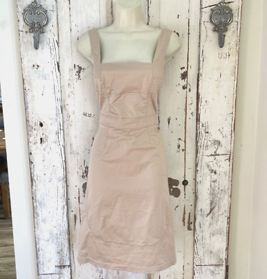 Anna Molinari Size 00 or XXS Euro 30 Woman's Beige Cotton Made In Italy Dress