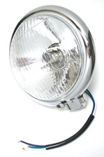 Bottom mount headlight chrome 5 3/4" Bates style Motorcycle chopper Bobber