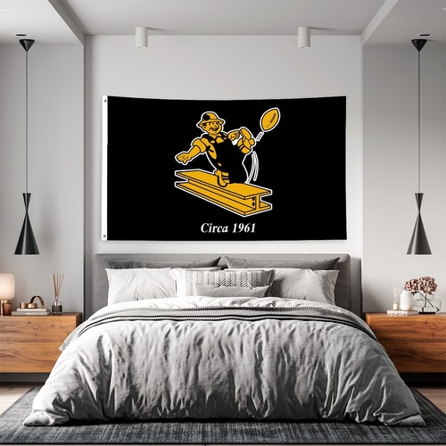 Pittsburgh Steelers Retro Flag 3X5 Banner Steely McBeam New FAST FREE Shipping - Picture 9 of 15