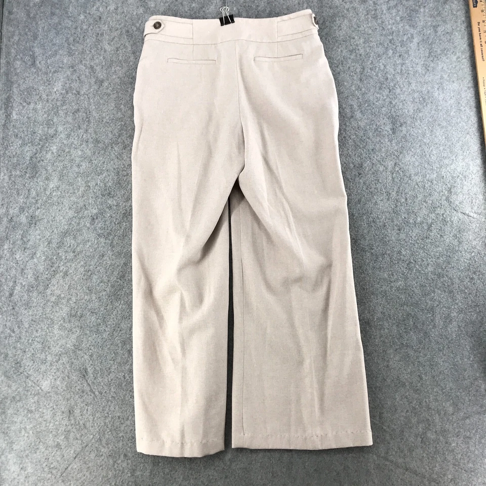 Pantalones Rafaella Mujer Talla 6 Acortados Dobladillo Tostado Beige Tejido Pierna Ancha Pantalones Foto 2 de 4