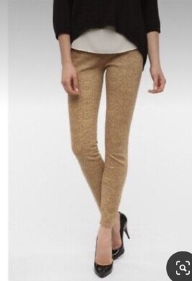 BDG Gold Snake Print High Rise Cigarette Ankle Skinny Jeans 27x30 Cotton Stretch