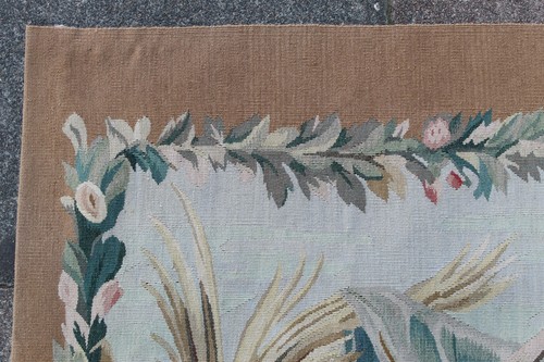 Vintage Hand Made French Design Original Beige Wool Aubusson Tapestry 189X121cm - Picture 5 of 15