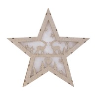 Led-Deko-Stern Aus Holz Weihnachtsstern Adventsstern Weihnachtsschmuck Holzstern