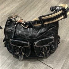 FRANCESCO BIASIA Black Leather Shoulder Bag