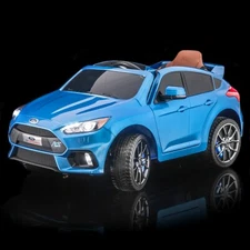 SUPERtrax® Licensed Ford Focus® RS Kids Ride on Car - Nitrous Blue