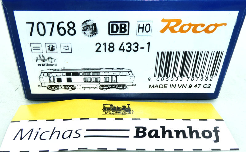 Roco 70768 V 218 433-1 Diesellok DB digital 16-BIT Sound H0 Roco 70768 V 218 433-1 Diesellok DB digital 16-BIT Sound H0