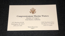 Rep Maxine Waters Original United States Congress California Business Card
