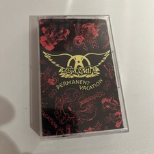 Aerosmith Permanent Vacation Cassette Tape 1987 Classic Rock Vintage Rare Black