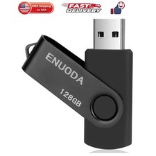 128GB Flash Drive 1 Pack Thumb Drive 128GB Swivel Design USB 2.0 Memory Stick...