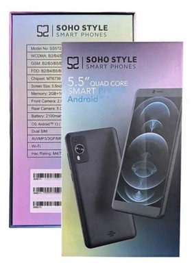 SOHO Style S55 5.5  Android 13 Quad Core Smartphone Green New in Box