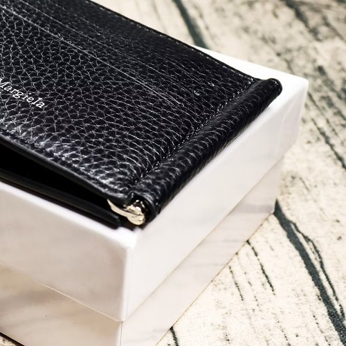 Maison Margiela MM6 Leather Retro Fold Dollar Buckle Wallet Black - Picture 7 of 9