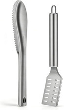 2Pcs Fish Scaler Brush, Stainless Steel Fish Cleaning Kit with Bottle Opener - F
