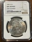 1883 New Orleans Morgan Silver Dollar. UNC Details Cleaned.