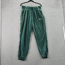 Adidas Originals Men Activewear Pants L Green Trefoil Embroidery Jogger READ