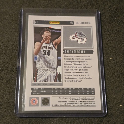 Chet Holmgren RC Lot (9) Prestige Hoops Chronicles Luminance NM Thunder Gonzaga - Picture 5 of 15