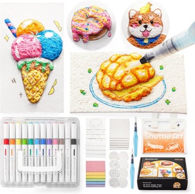 Shuttle Art 44 Teile Magic 3D Foam Texture Painting Kit, Acrylmalstifte... 