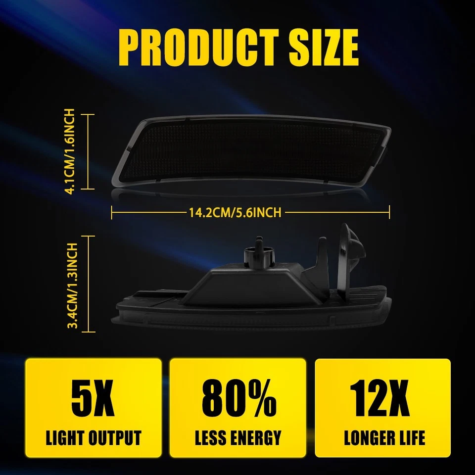 2X Luz indicadora frontal LED branca fumê para Volkswagen Beetle 2012-2019 - Imagem 3 de 4