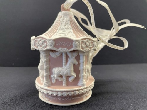 Wedgwood Babys First Christmas Carousel 2013 Pink Ornament | eBay