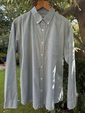 TU UK Large Collared Shirt Green  White Gingham Pocket Buttons Pure Cotton