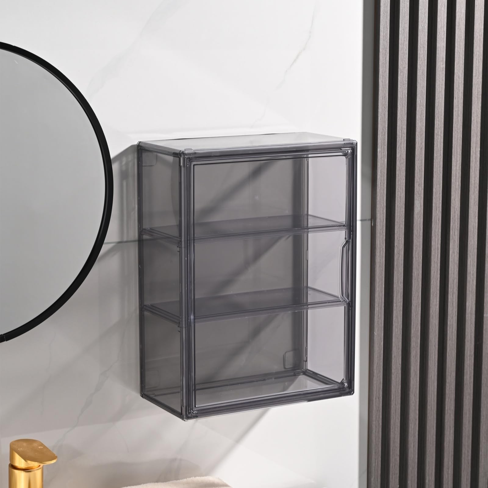 3 Tiers Acrylic Display Case with 2 Division Boards, Acrylic Storage Organizers