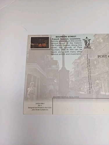 French Quarter, Louisiana Greetings From Bourbon Street Night Standard Postcard - Picture 6 of 6