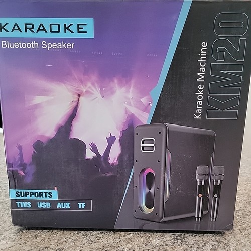 Karaoke Machine KM20 Bluetooth Speaker W/ 2 Wireless Microphones - Picture 4 of 7