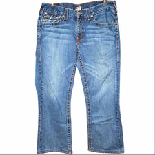 True Religion Men's Billy Bootcut Leg Medium Wash Blue Denim Jeans made in USA