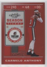 2019 Panini Contenders Optic Season Ticket Red Prizm Carmelo Anthony #74 HOF 0b3
