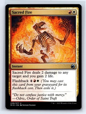 Sacred Fire 239 Uncommon Innistrad: Midnight HuntMTG LP