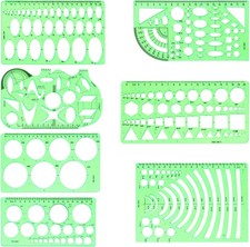 7 Pack Drawings Templates Stencil, Circle Template for Geometric 7 pcs