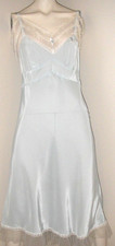 1940s Vintage Slip Dress Superfit Superior Lingerie Blue Rayon Lace Bridal 34