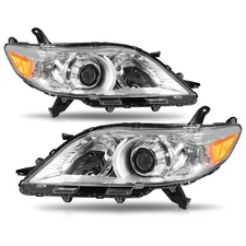 Headlights Assembly For 2011-2020 Toyota Sienna Chrome Projector Headlamps Pair