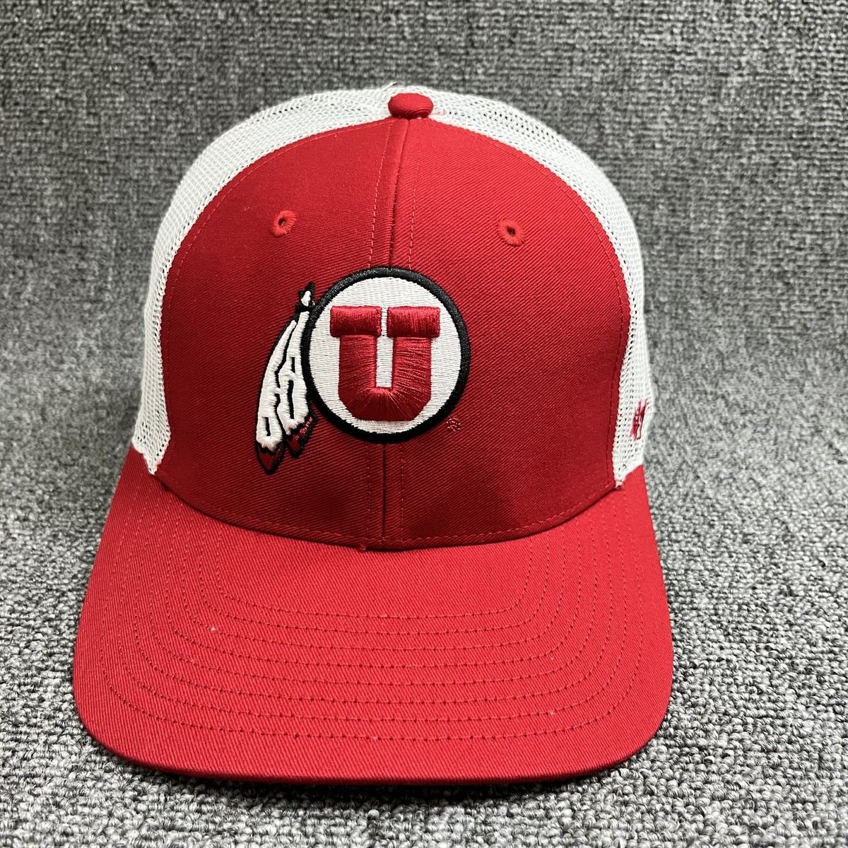 Utah Utes '47 Brand Trucker Hat Snapback Cap Red White Mesh NCAA