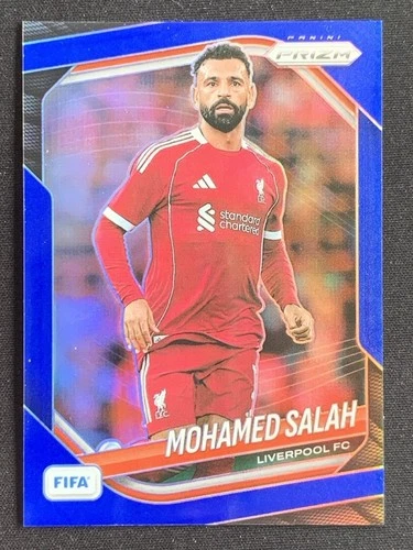 Mohamed Salah 2025-26 Panini Prizm FIFA Blue Base 010/199 #93