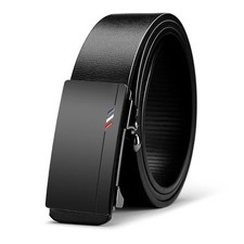 Automatic Waist Belt Men's Faux Leather Geometric Buckle Business Casual Belts