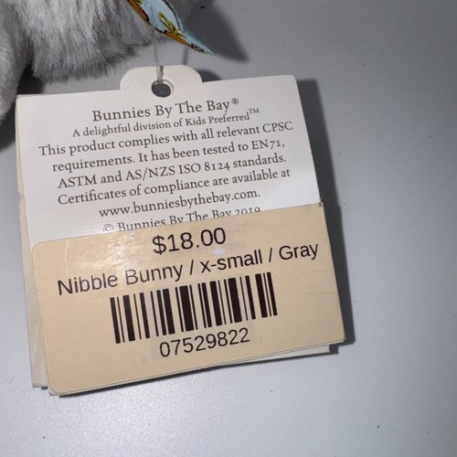 Bunnies by the Bay Tiny Nibble Bunny Plush 6” Stuffed Animal Rabbit Gray Xsmall - Bild 2 von 8