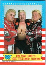Topps WWF 1987 Card #12 Dino Bravo Johnny V Greg The Hammer Valentine 1I29