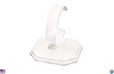 2 White Faux Leather Watch Bracelet Display Stands Showcase Holder