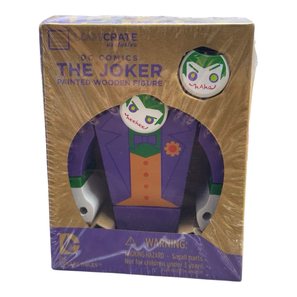 NEW DC Comics The Joker Painted Wooden Figure Loot Crate Exclusive Batman - Image 2 of 3