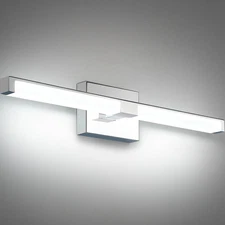 24 Inch LED Bathroom Vanity Lights, 16W Modern Chrome Bathroom Light Fixture ove