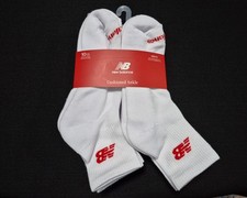 New Balance Men's- 10  pairs Cushion  Ankle White-Red socks Arch support SZ 8-12