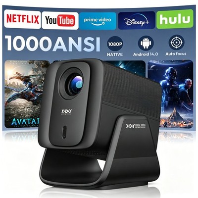 XGODY 4K Smart Projektor Android 14.0 Beamer 1080P WiFi Bluetooth Heimkino