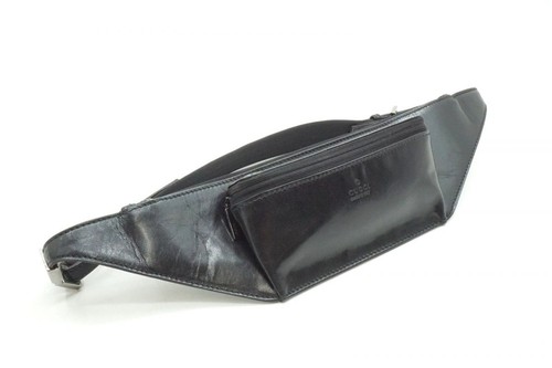Gucci Tom Ford Mini Leather Shoulder Bag Belt Waist Pouch Black Slim Design