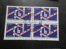 FRANCE BLOC timbres 2050, ELECTIONS EUROPE oblitéré 1979 cachet rond, QUARTINA