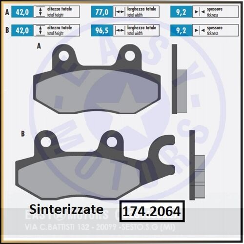 Paire Plaquette de Frein Sintered Arrière POLINI CPI XS 250 2006>2006 - Photo 1/3