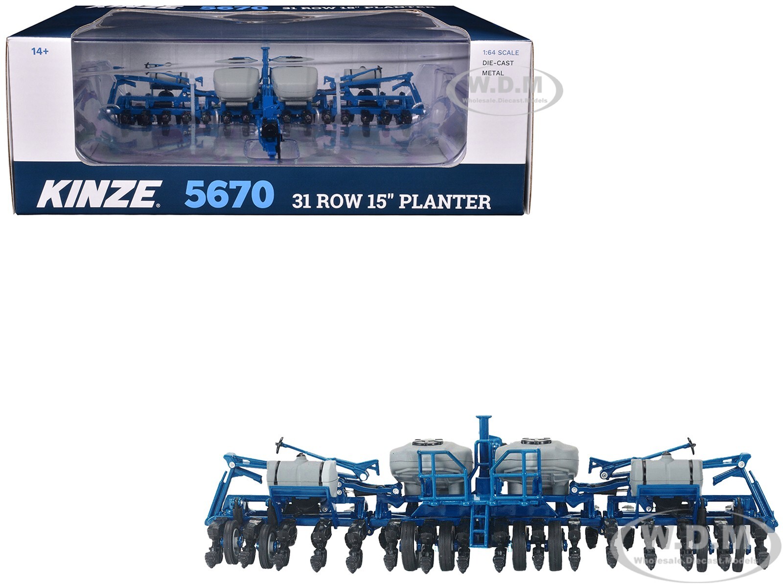 СЕЯЛКА KINZE 5670 НА 31 РЯД 15, СИНЯЯ, 1/64, МОДЕЛЬ, ИЗГОТОВЛЕННАЯ НА ЗАКАЗ КОМПАНИЕЙ SPECCAST KZE1342