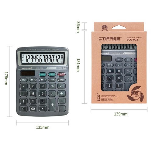 Desktop Calculator 12 Digit Large Solar and LCD Display Big Button V6N5 - Picture 2 of 12