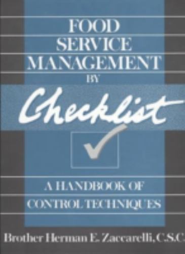 Foodservice Management by Checklist : A Handbook of Control Techniques, Paper... - Foto 1 di 1