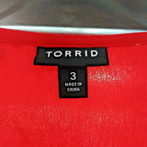 Torrid Size 3 Beautiful Red Floral Boho, Business , Casual Dress. - Picture 5 of 10