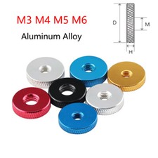 M3 M4-M6 Thin Type Aluminum Alloy Through Hole Knurled Thumb Nut Hand Grip Knob